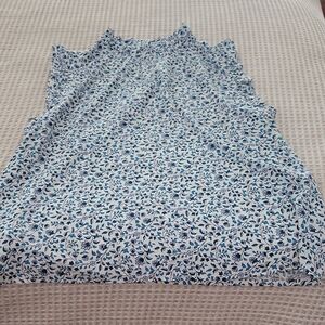 Ann Taylor Factory Blue and White Floral Tank Top
